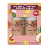 SheaMoisture Shampoo & Conditioner Bundle for Curly Hair, Coconut Hibiscus Curl & Shine with Fair Trade Shea Butter - 26oz/2pk