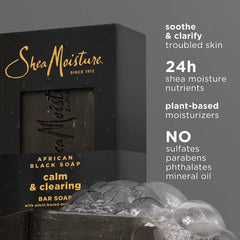 SheaMoisture Calm & Clearing Bar Soap - African Black Soap - 8oz
