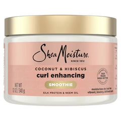 SheaMoisture Coconut and Hibiscus Curl & Shine Conditioner 13 fl oz + Curl Enhancing Smoothie For Thick Curly Hair + 12 oz