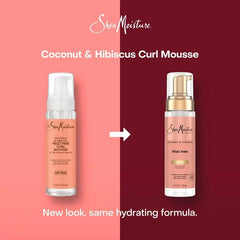 SheaMoisture Coconut and Hibiscus Frizz-Free Curl Mousse - 7.5 fl oz: Shine Enhancing, Sulfate-Free, Daily Use