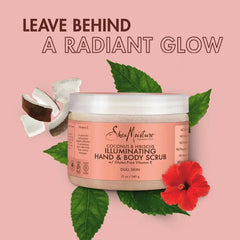 SheaMoisture Coconut & Hibiscus Illuminating Hand and Body Scrub - 12oz: Paraben-Free, Sulfate-Free, Contains Coconut Oil