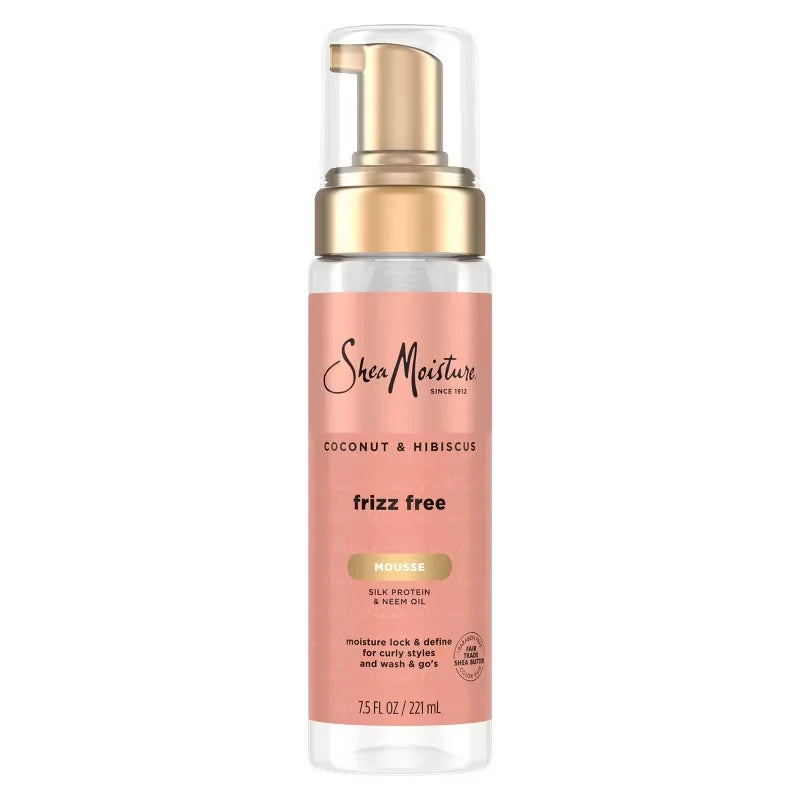 SheaMoisture Coconut and Hibiscus Frizz-Free Curl Mousse - 7.5 fl oz: Shine Enhancing, Sulfate-Free, Daily Use