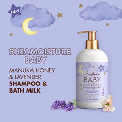 SheaMoisture Baby Manuka Honey & Lavender Pump Nighttime Shampoo & Bath Milk for Delicate Hair & Skin - 13 fl oz