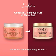SheaMoisture Coconut and Hibiscus Curling Gel For Thick Curly Hair - 12oz: Paraben-Free, Silicone-Free, Contains Shea Butter