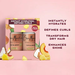 SheaMoisture Shampoo & Conditioner Bundle for Curly Hair, Coconut Hibiscus Curl & Shine with Fair Trade Shea Butter - 26oz/2pk