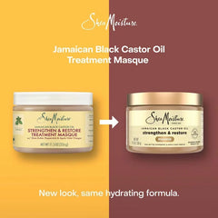SheaMoisture Jamaican Black Castor Oil Strengthen & Restore Hair Mask - 11.5oz: Deep Hydration, Textured Hair, Damage Repair, Daily Use