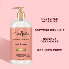 SheaMoisture Coconut and Hibiscus Frizz-Free Curl Mousse 7.5 fl oz + 26oz/2pk Curly Hair, Coconut Hibiscus Curl & Shine with Fair Trade Shea Butter