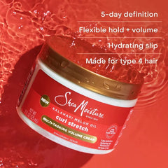 SheaMoisture Curl Stretch Multi-Tasking Volume Cream Kalahari Melon Oil & Marula Oil Infused with Hyaluronic Serum for Type 4 Hair - 11 fl oz