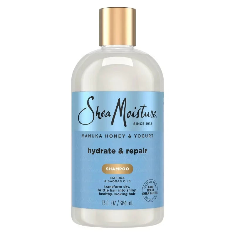 SheaMoisture Manuka Honey & Yogurt Hydrate & Repair Shampoo - 13 fl oz: For Curly, Dry Hair, Moisturizing, Paraben-Free, Sulfate-Free
