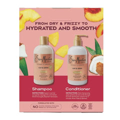 SheaMoisture Shampoo & Conditioner Bundle for Curly Hair, Coconut Hibiscus Curl & Shine with Fair Trade Shea Butter - 26oz/2pk