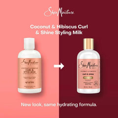 SheaMoisture Coconut & Hibiscus Curl & Style Milk For Thick Curly Hair - 8 fl oz: Paraben-Free Cream with Shea Butter