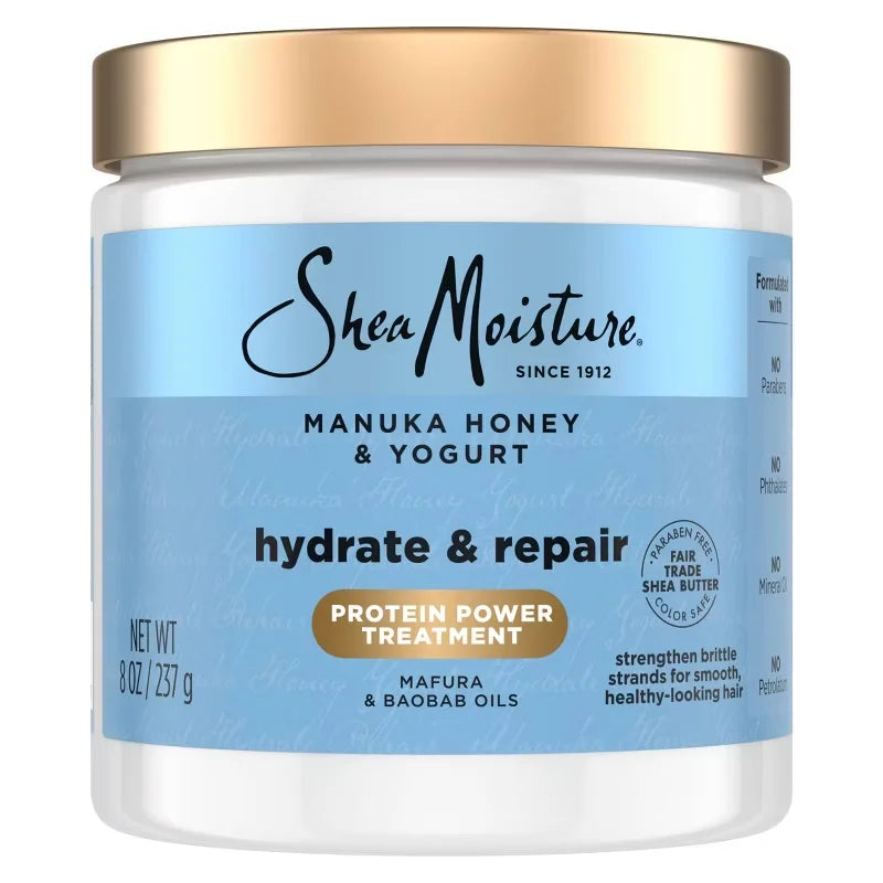 SheaMoisture Manuka Honey & Yogurt Hydrate + Repair Hair Mask - 8oz: Paraben-Free, Sulfate-Free, Textured Hair