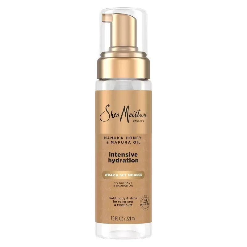 SheaMoisture Manuka Honey & Mafura Oil Hydrating Wrap & Set Hair Mousse - 7.5 fl oz: Paraben-Free, Sulfate-Free, Curl Enhancing