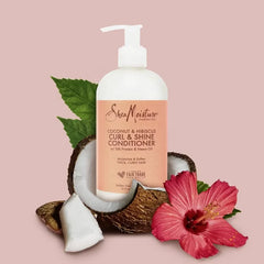 SheaMoisture Coconut and Hibiscus Curl & Shine Conditioner - 13 fl oz: Paraben-Free, Sulfate-Free, For Curly Hair
