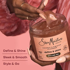 SheaMoisture Coconut & Hibiscus + Flaxseed Defining Styling Hair Gel - 15oz: Paraben-Free, Contains Shea Butter, Dry Hair