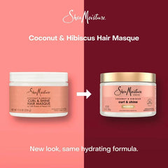 SheaMoisture Coconut & Hibiscus Curl & Shine Hair Mask For Naturally Curly Hair - 11.5oz: Paraben-Free, Sulfate-Free, Aluminum-Free