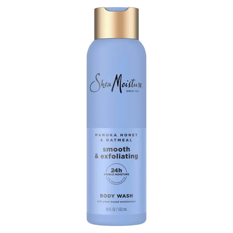 SheaMoisture Body Wash Smooth & Exfoliating - Manuka Honey & Oatmeal with Plant-Based Moisturizers - 18 fl oz